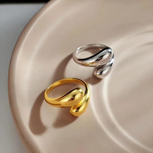 Anillo Gota Chunky Dorado