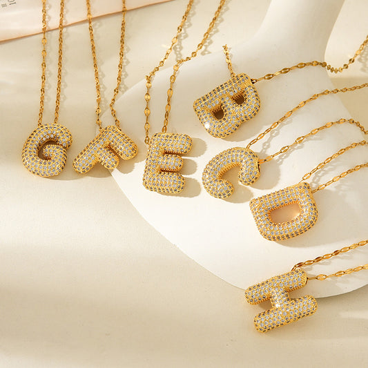 Collar Inicial Globo con Circonia