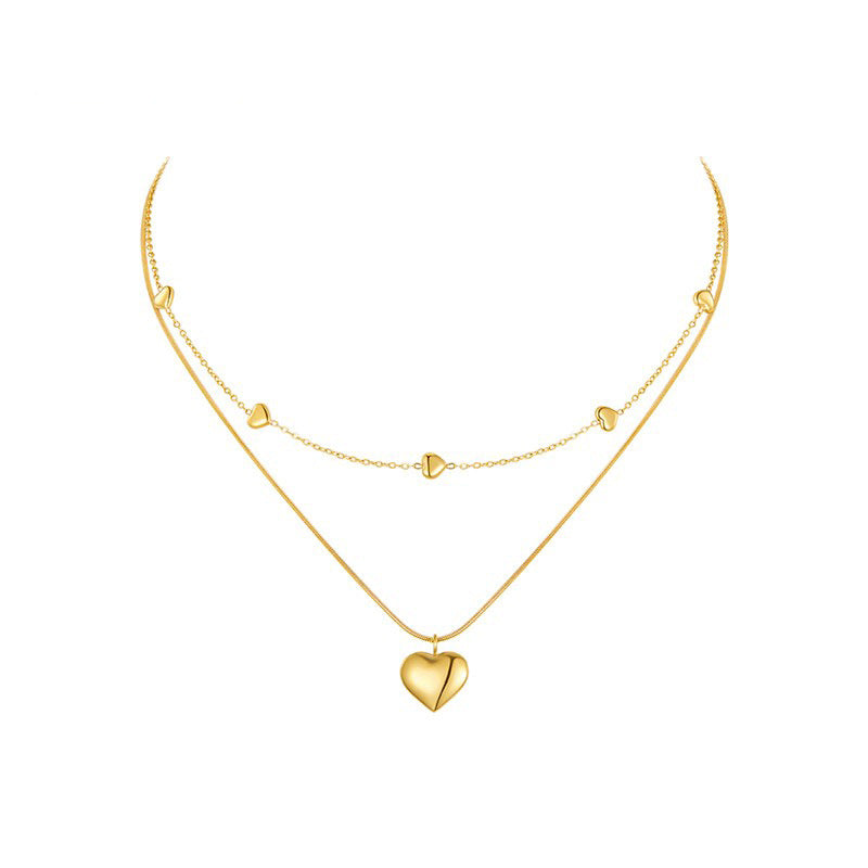 Collar Bi capa Corazones