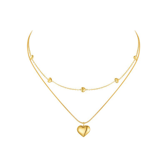 Collar Bi capa Corazones
