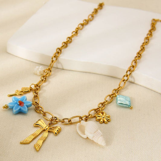 Collar Caracol y Moño🐚