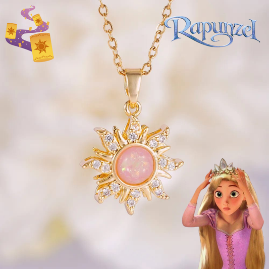 Collar Ópalo Rosa, Inspirado en la Princesa Rapunzel