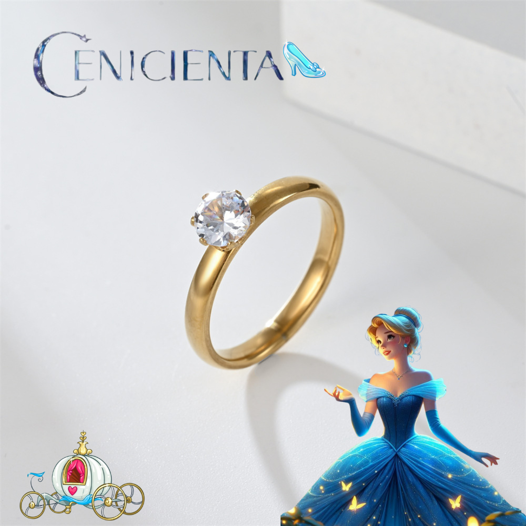 Anillo Dorado Inspirado en Cenicienta