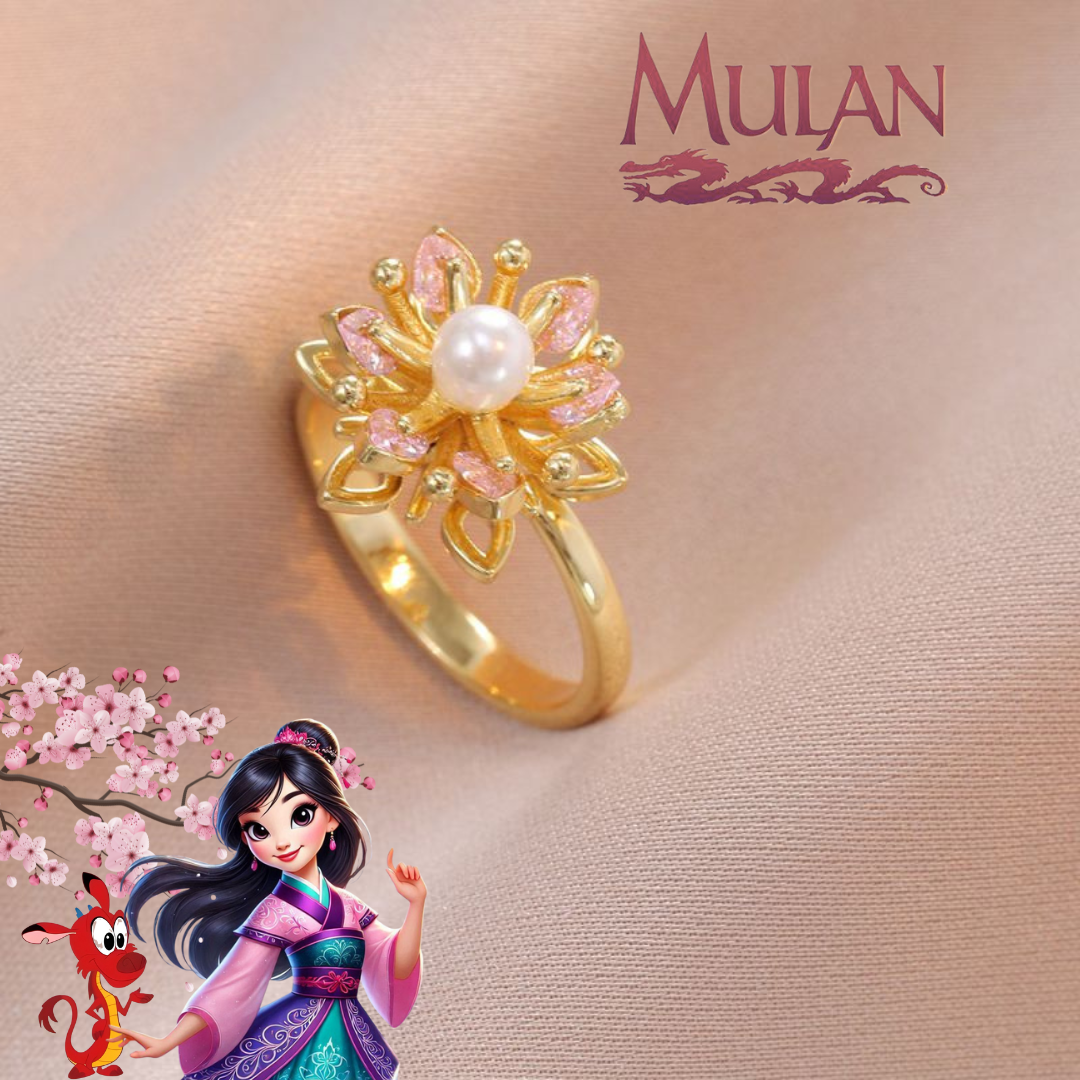 Anillo Flor de cerezo Mulán🌸⚔️