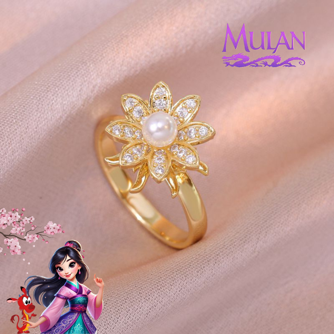 Anillo Flor de Cerezo Giratorio Mulan
