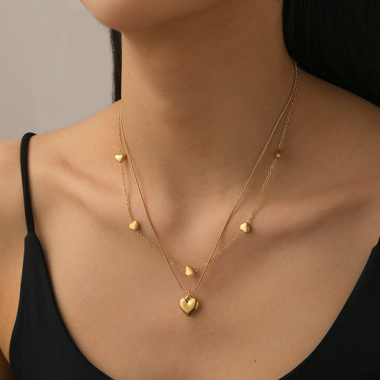 Collar Bi capa Corazones