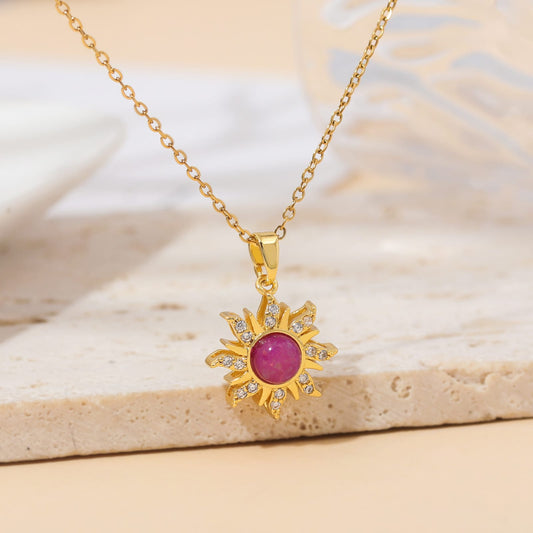 Collar ópalo Morado Inspirado en Rapunzel