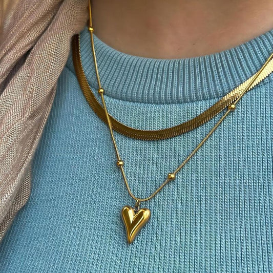 Collar Doble Capa Corazón