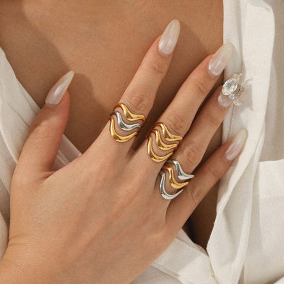 Anillo Triple Olas