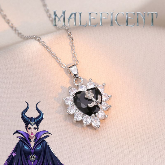 Collar Corazón Negro Inspirado en Maléfica