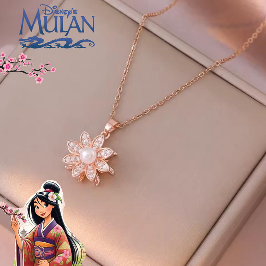 Collar Mulán Flor de Cerezo Rosa