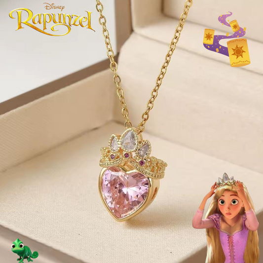 Collar Rapunzel Corona Rosa