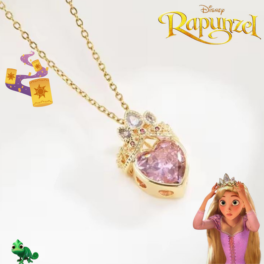 Collar Rapunzel Corona Rosa