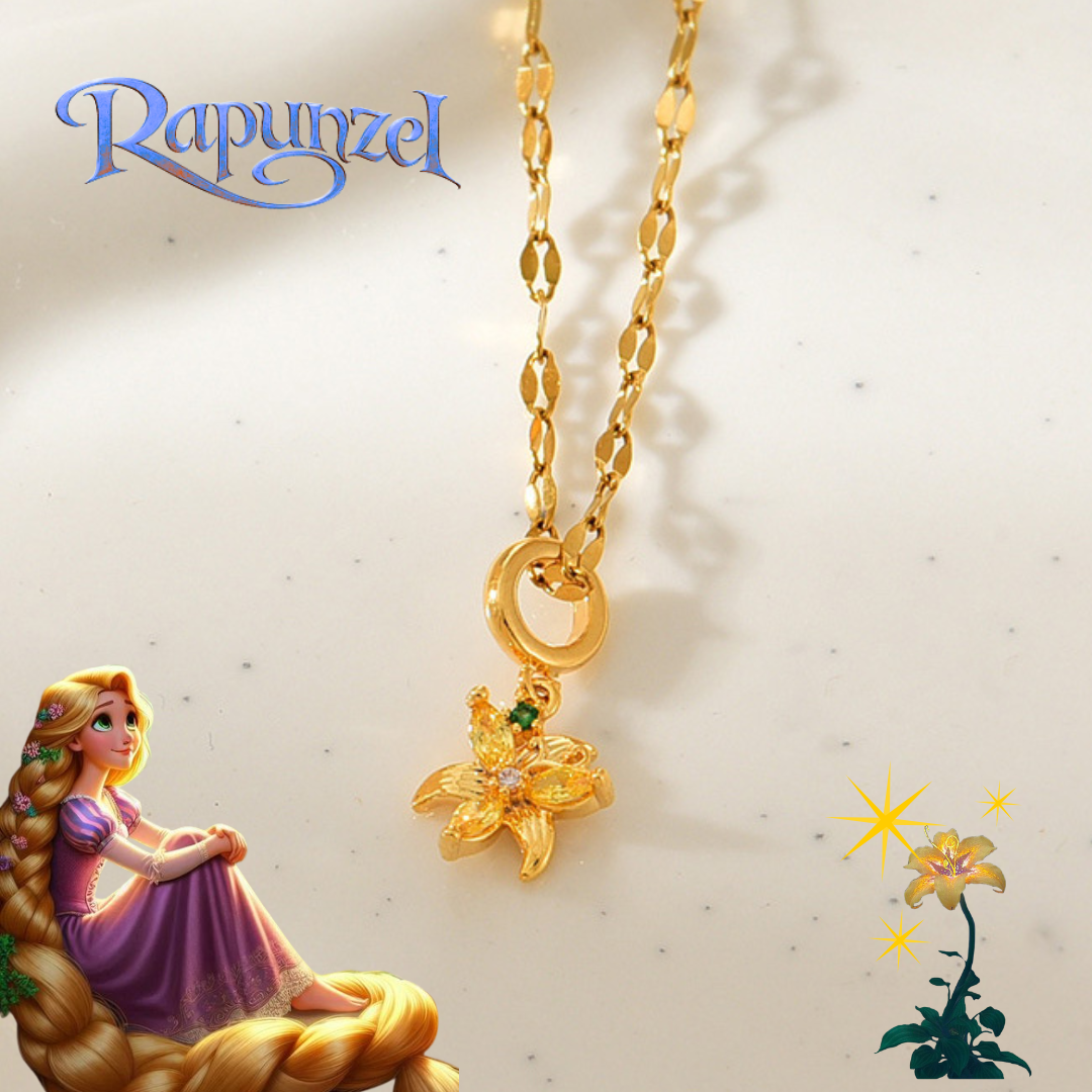 Collar Inspirado en La Flor que da Fulgor Rapunzel✨🥀💜