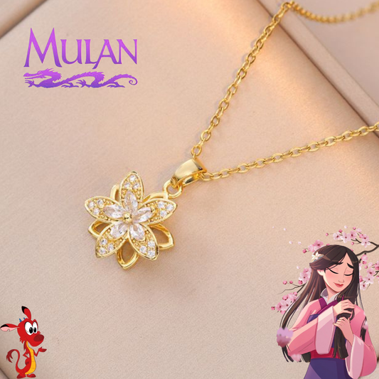 Collar Inspirado en Mulán Flor dorada