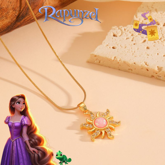Collar Sol Rosa Inspirado en Rapunzel🦎👑💜✨